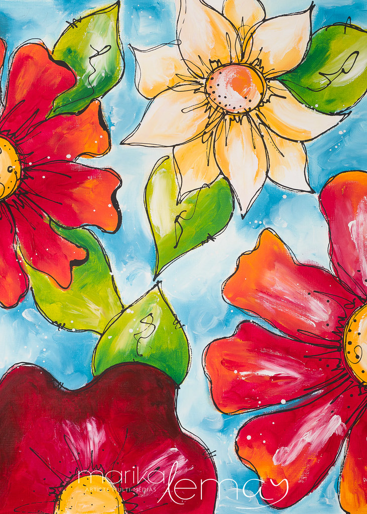 Bouquet-ensoleillé-16x20-papier-toilé-encadrer