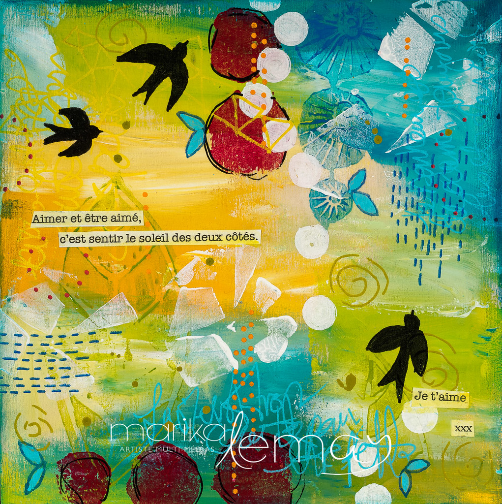 Aimer et-être-aimé 2-6x6-techniques-mixtes-sur-bois