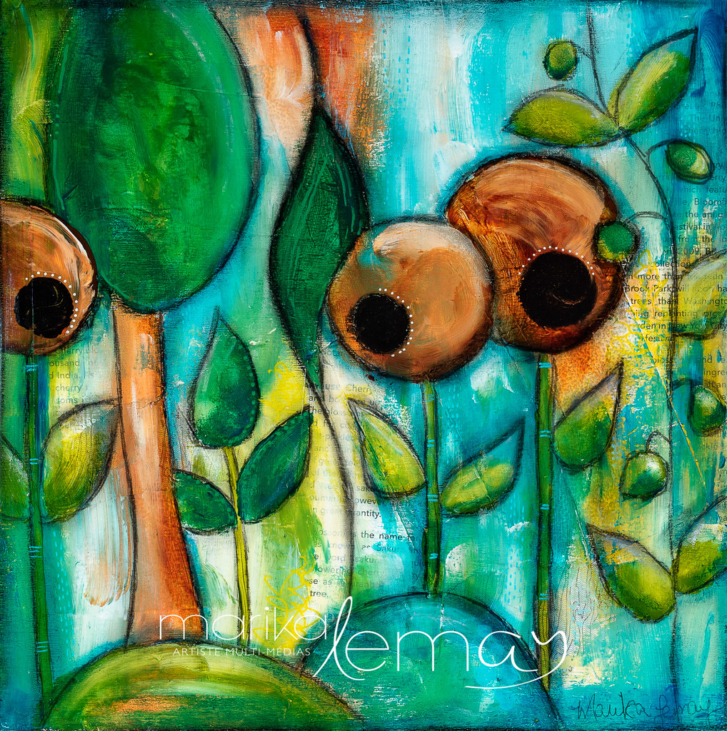 Beauté forestière-10x10-sur-bois