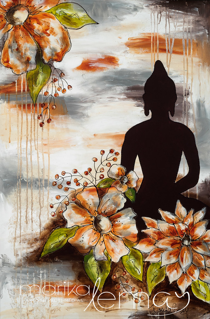 Le bouddha ambré-24x36-techniques-mixtes-sur-canevas