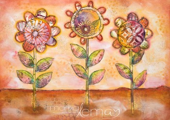 Trio-floral-12x15-techniques-mixtes-sur-papier-bristol