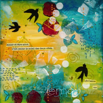 Aimer et-être-aimé 2-6x6-techniques-mixtes-sur-bois
