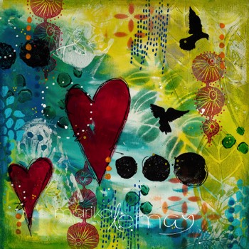 Rêverie d'amour-8x8-techniques-mixtes-sur-bois