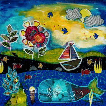 Monde enchanté-12x12-techniques-mixtes-sur-panneau-de-bois