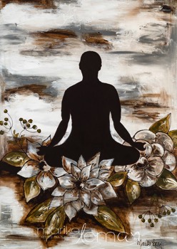Le méditant accompli-24x36-techniques-mixtes-sur-canevas