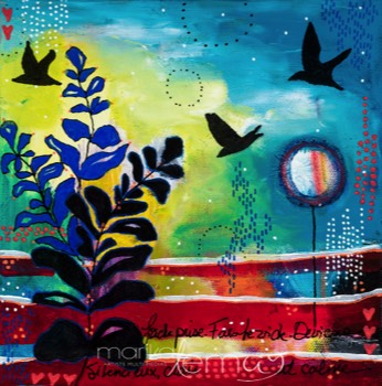 Crépuscule enivrant-techniques-mixtes-sur-canevas-8x8
