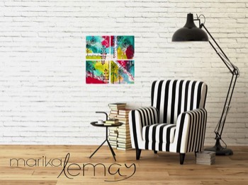 La vie la joie l'amour 1-6x6-sur-toile